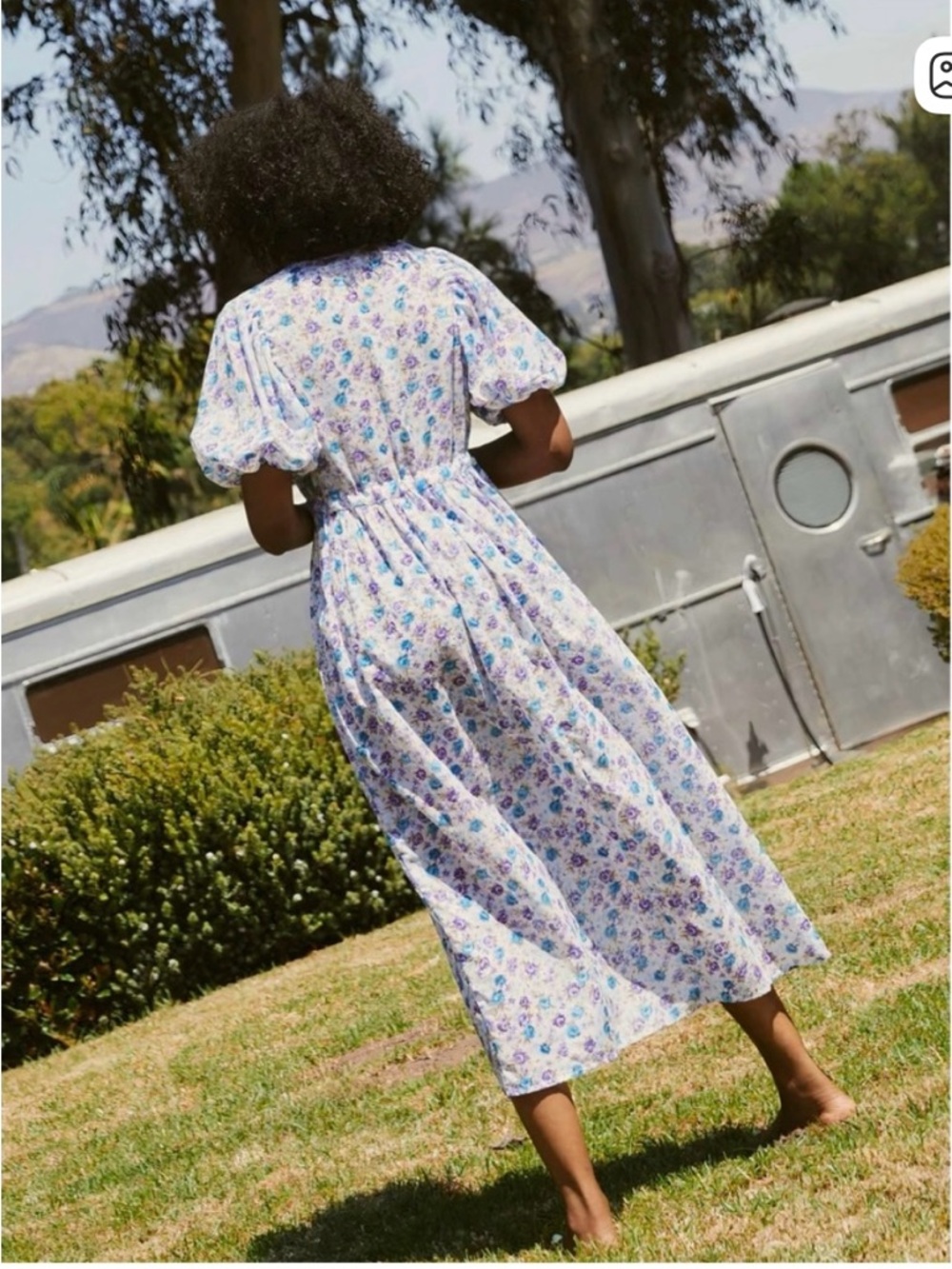 Christy Dawn White Floral Maxi Dress with Blue and Purple Print - Picture 4 of 13